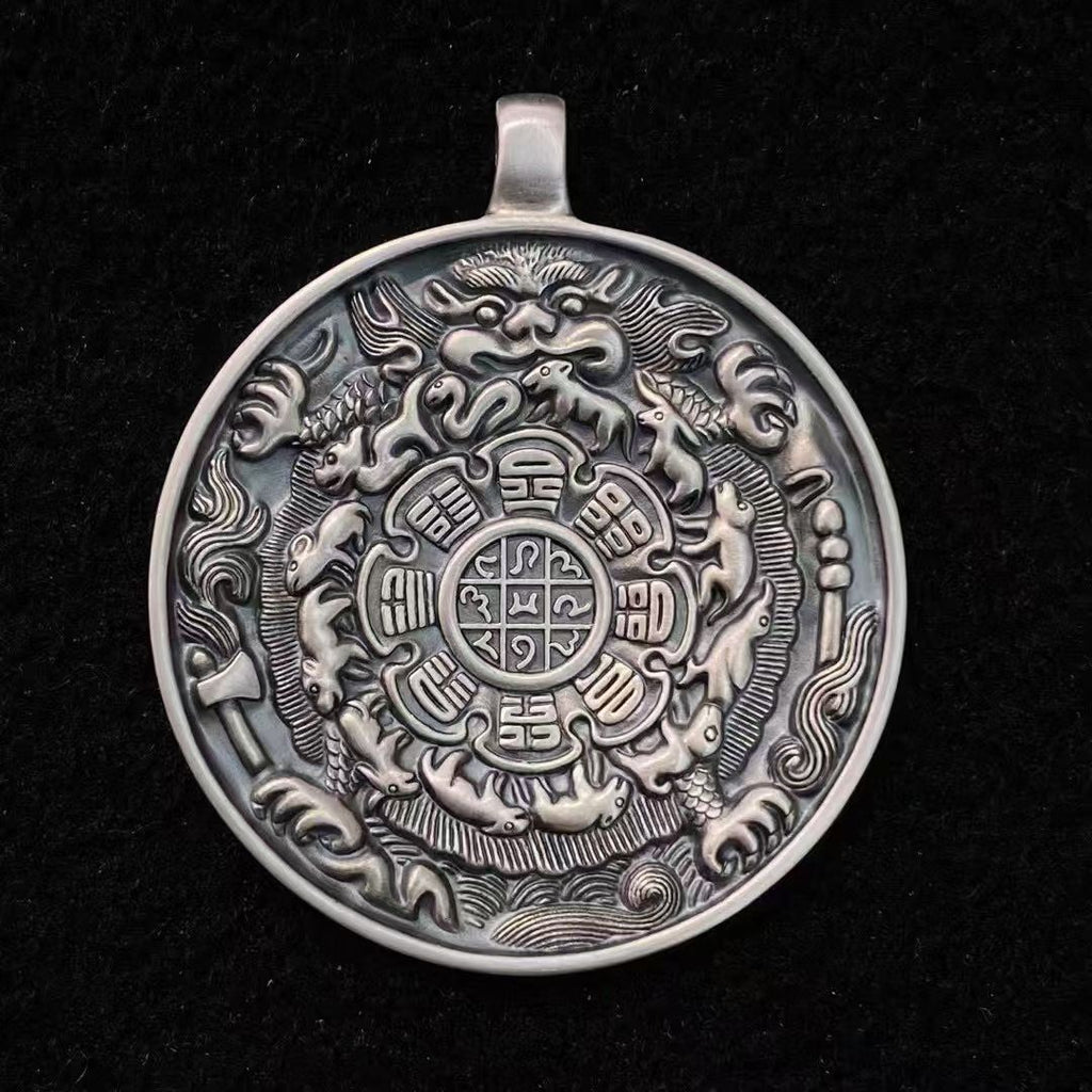 S925 Silver Exquisite Nine Palaces and Eight Trigrams Plate