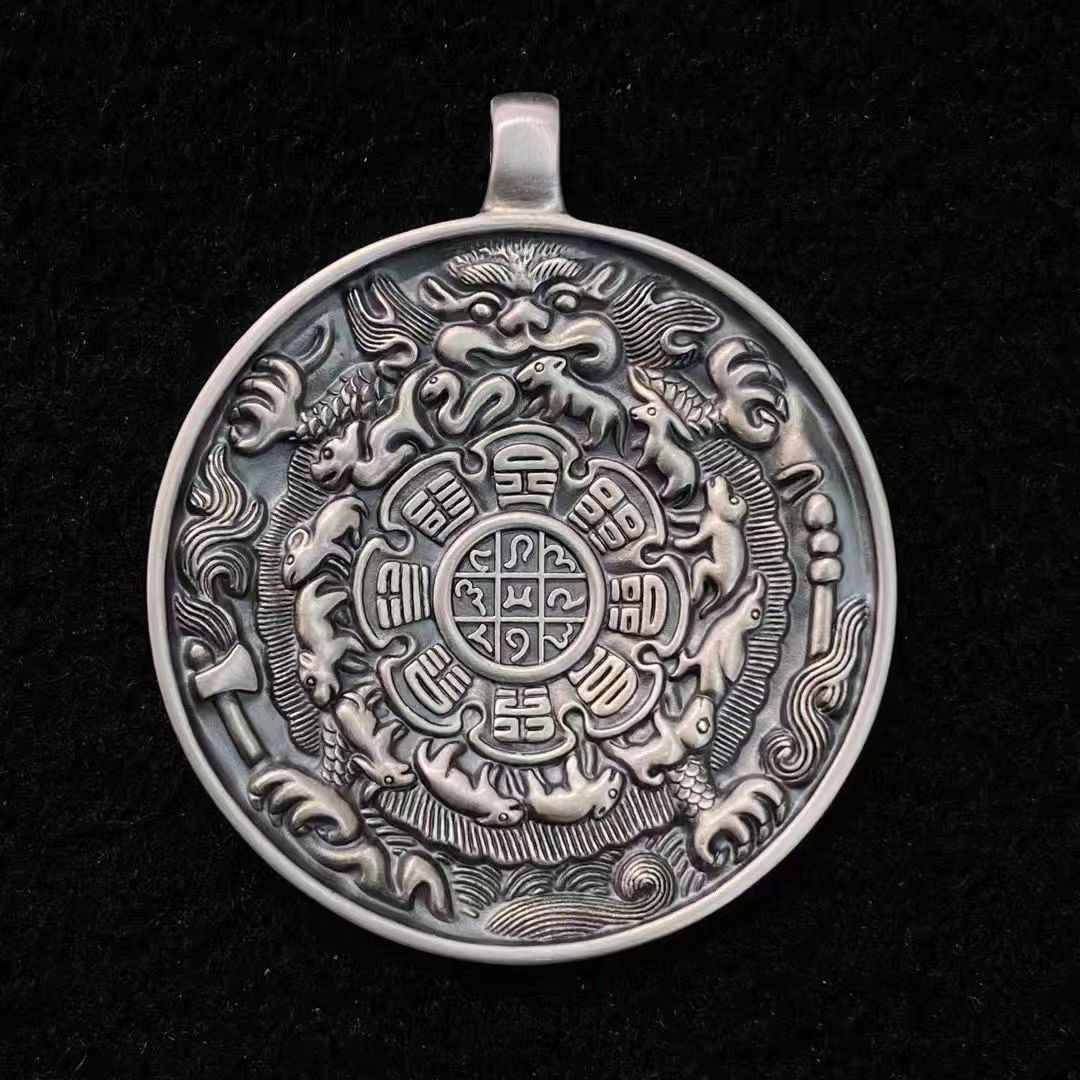 S925 Silver Exquisite Nine Palaces and Eight Trigrams Plate