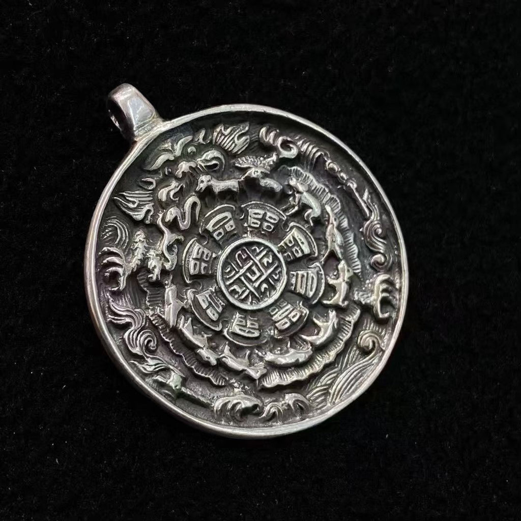 999 Silver Exquisite Nine Palaces and Eight Trigrams Plate