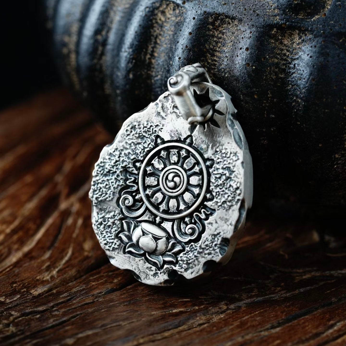 S925 Silver Pendant Masterfully Inlaid with a Garuda