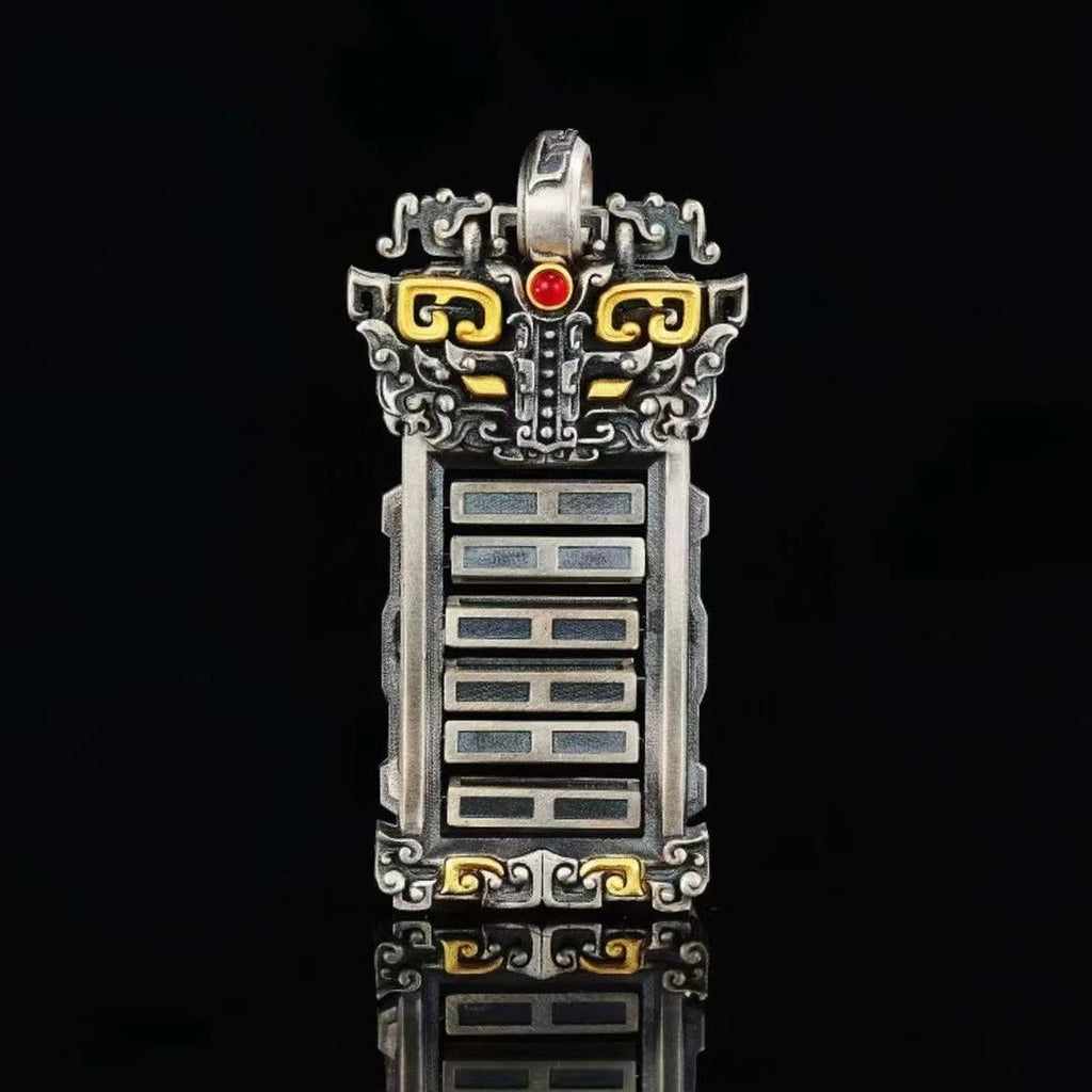 S925 Silver I Ching 64 Hexagrams Pendant (Taoist Divination Tool)