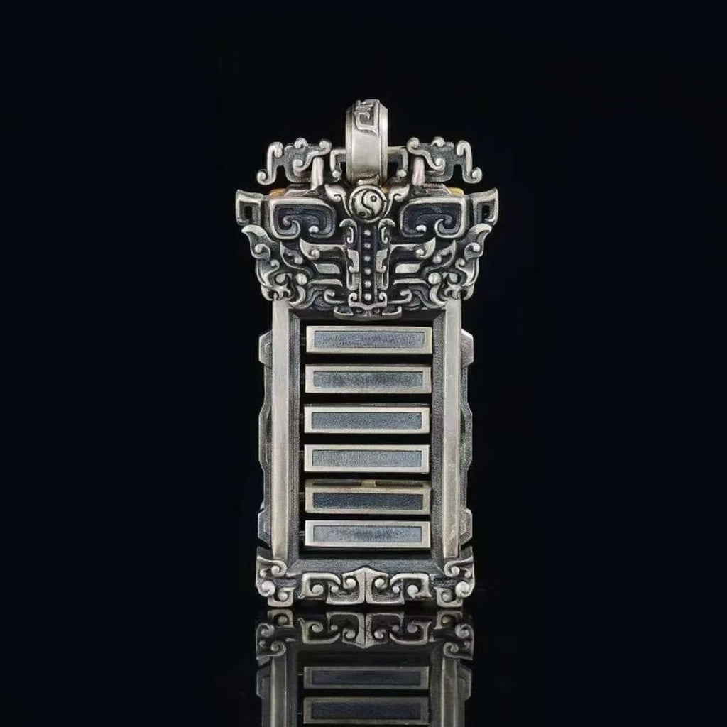 S925 Silver I Ching 64 Hexagrams Pendant (Taoist Divination Tool)