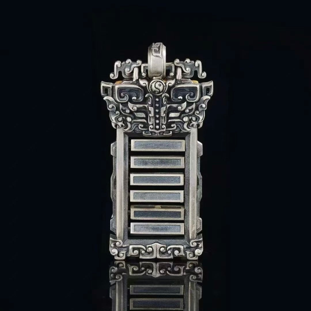 S925 Silver I Ching 64 Hexagrams Pendant (Taoist Divination Tool)