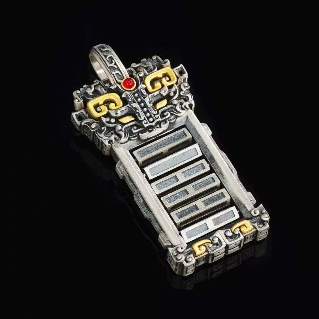 S925 Silver I Ching 64 Hexagrams Pendant (Taoist Divination Tool)