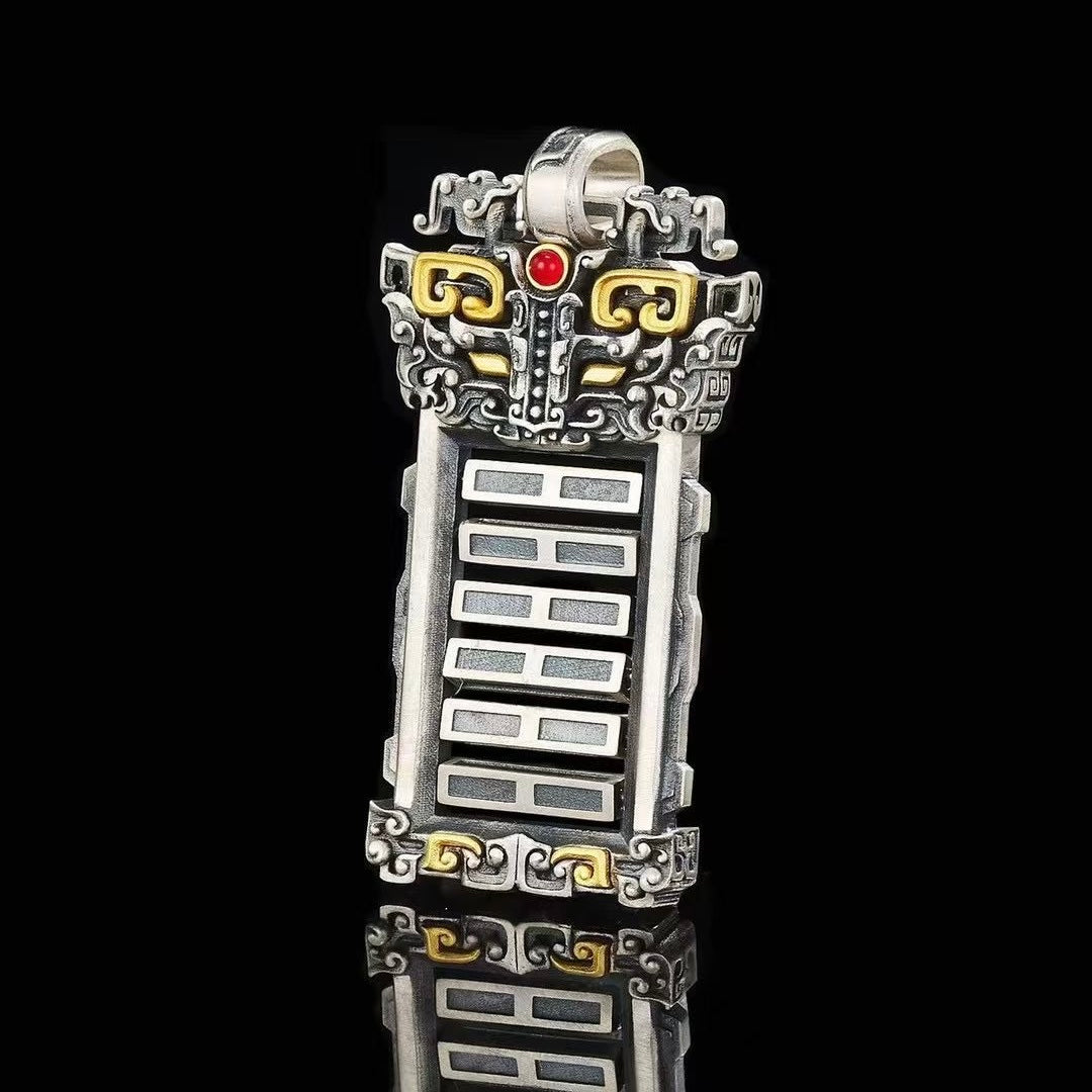 S925 Silver I Ching 64 Hexagrams Pendant (Taoist Divination Tool)