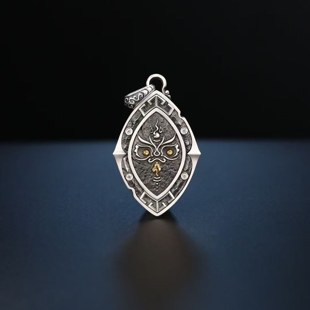 S925 Silver Pendant Exquisitely Inlaid with the All-Seeing Eye of Jambhala