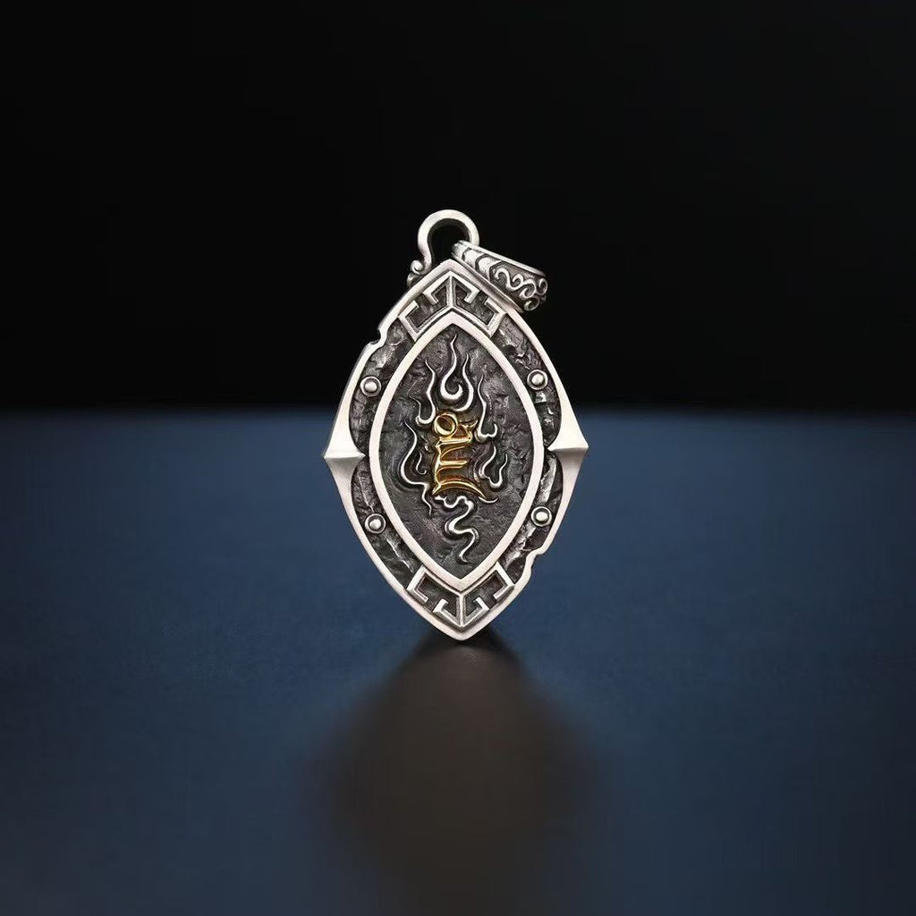 S925 Silver Pendant Exquisitely Inlaid with the All-Seeing Eye of Jambhala
