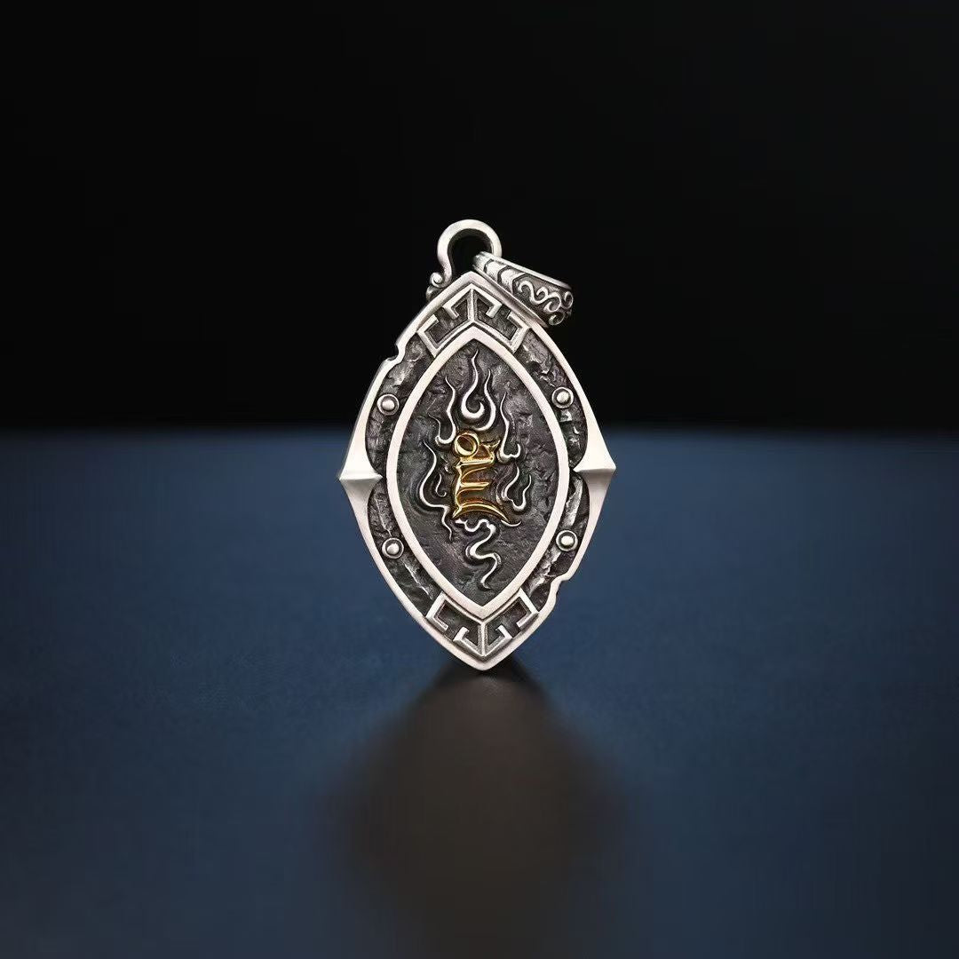 S925 Silver Pendant Exquisitely Inlaid with the All-Seeing Eye of Jambhala