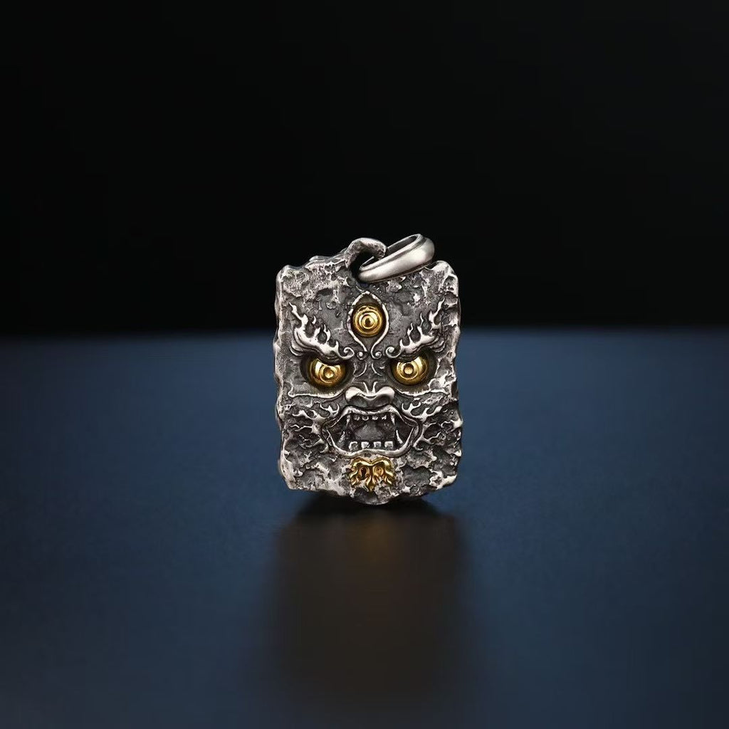 S925 Silver Pendant Exquisitely Inlaid with Mahakala