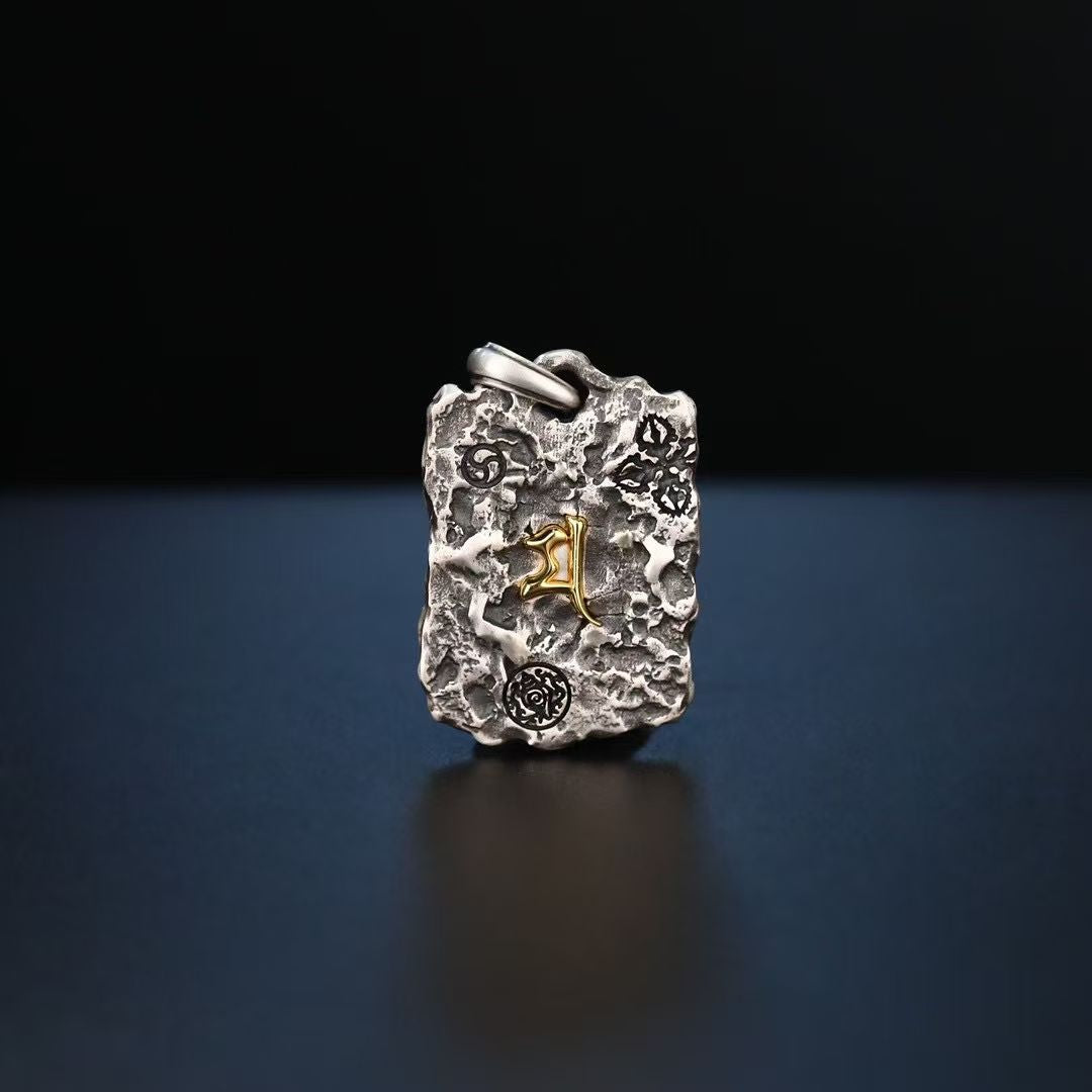 S925 Silver Pendant Exquisitely Inlaid with Mahakala