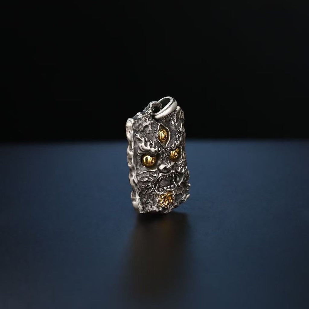 S925 Silver Pendant Exquisitely Inlaid with Mahakala