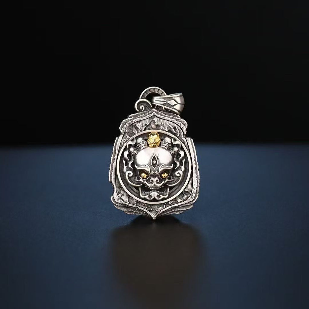 Skull Guardians (Charnel Ground Lords) Pendant in S925 Silver
