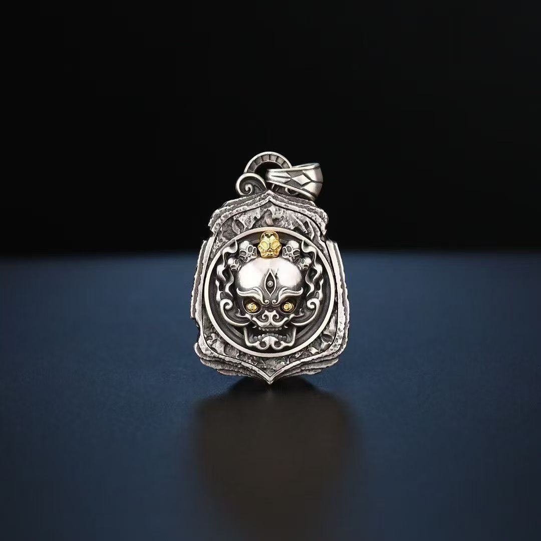 Skull Guardians (Charnel Ground Lords) Pendant in S925 Silver