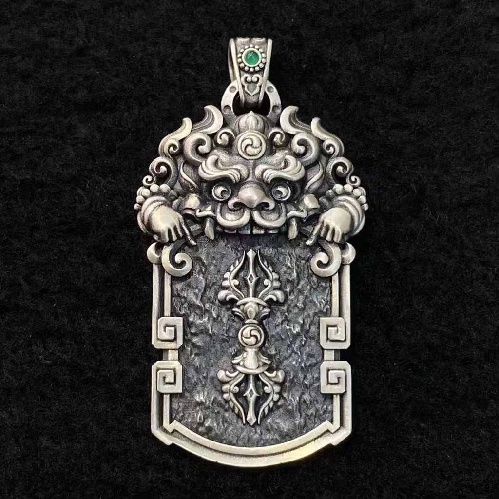 S925 Silver Pendant Exquisitely Inlaid with a Vajra Scorpion (Zipaka)