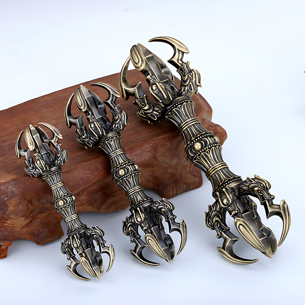 The Four Wisdom Kings' Five-Pronged Vajra (like the ultimate scepter commanding the four elemental lords of sacred defense)