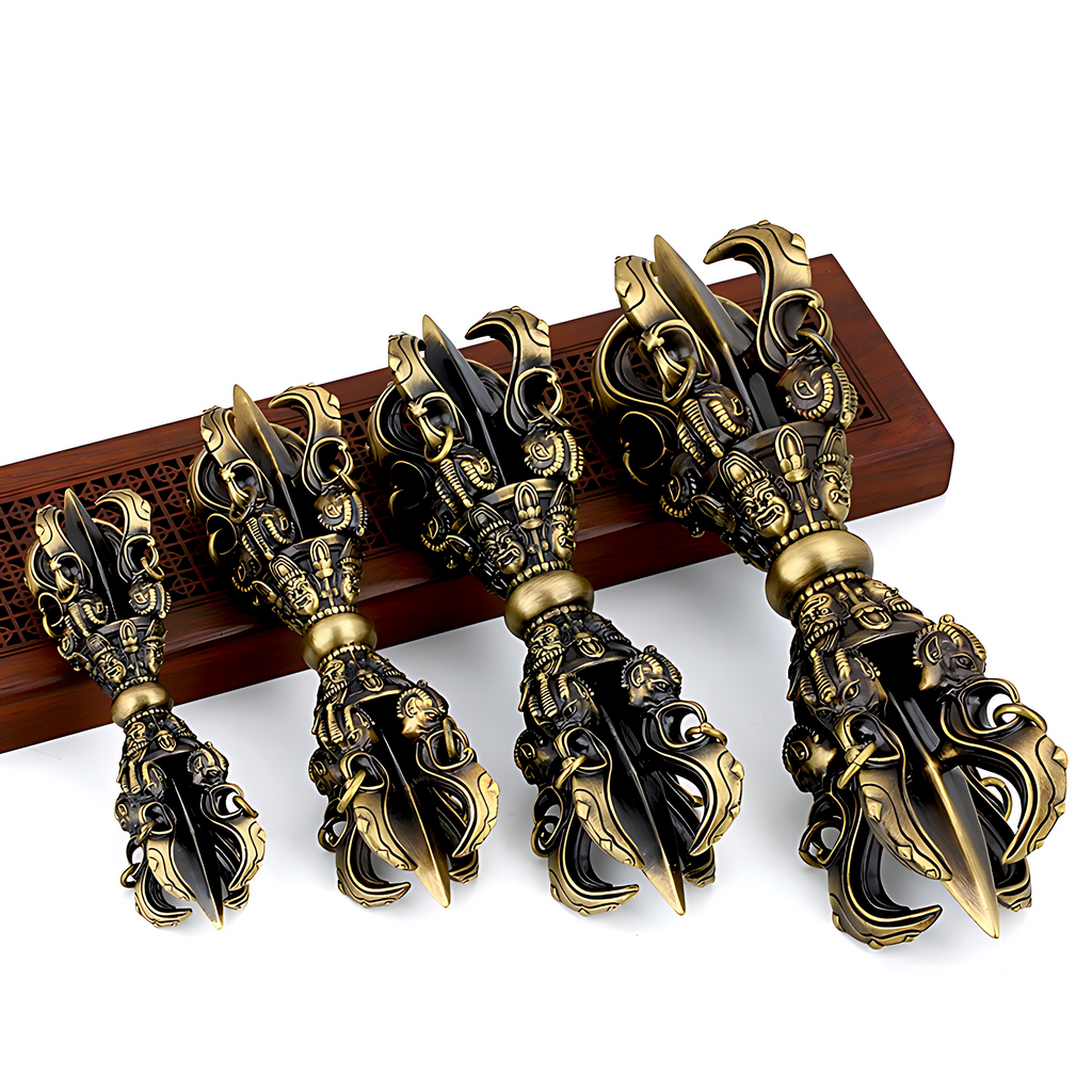 Pala Dynasty Style Five-Pronged Vajra （like a sacred sculpture of cosmic power you can hold in your hand）