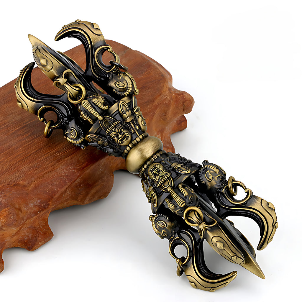 Pala Dynasty Style Five-Pronged Vajra （like a sacred sculpture of cosmic power you can hold in your hand）