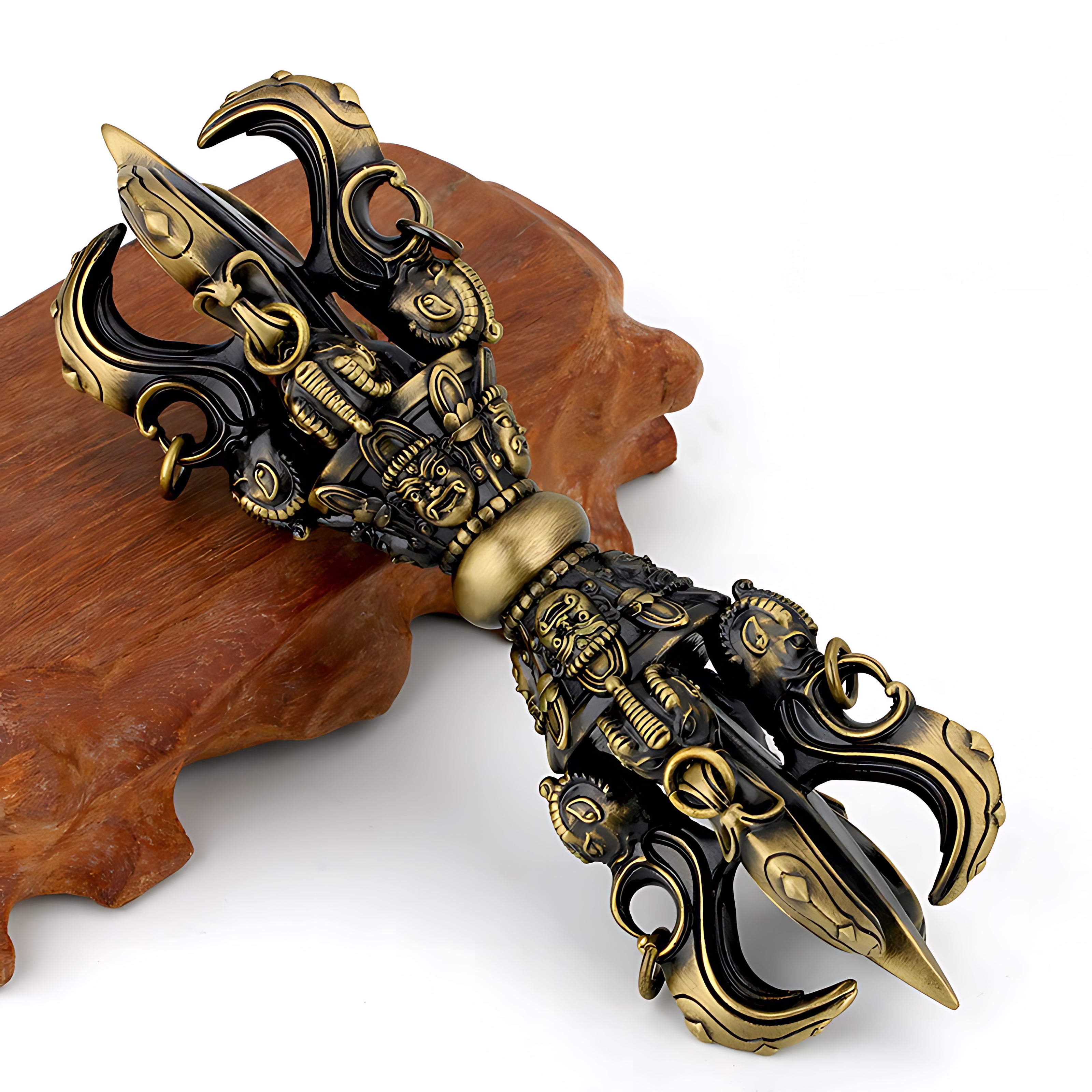 Pala Dynasty Style Five-Pronged Vajra （like a sacred sculpture of cosmic power you can hold in your hand）