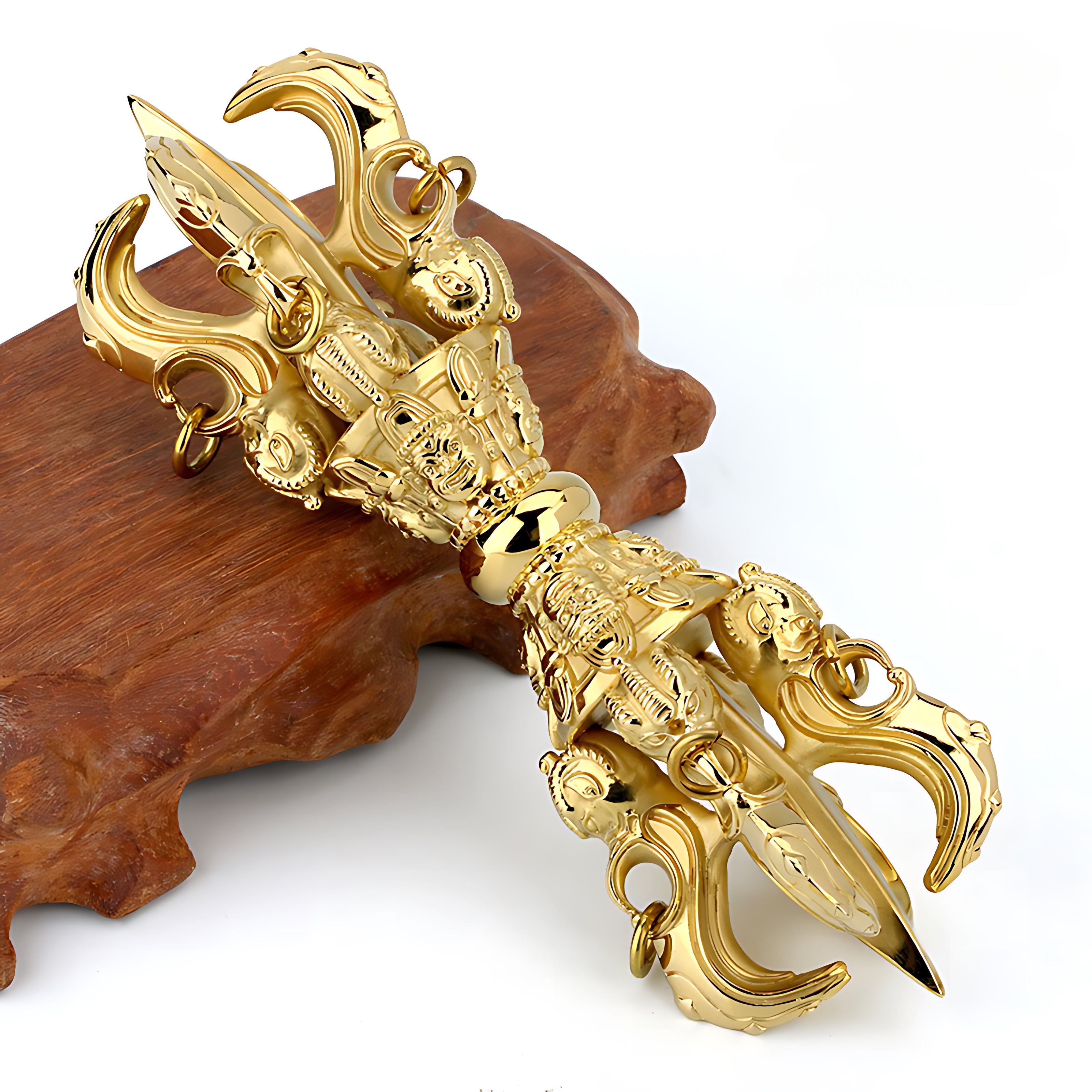 Pala Dynasty Style Five-Pronged Vajra （like a sacred sculpture of cosmic power you can hold in your hand）