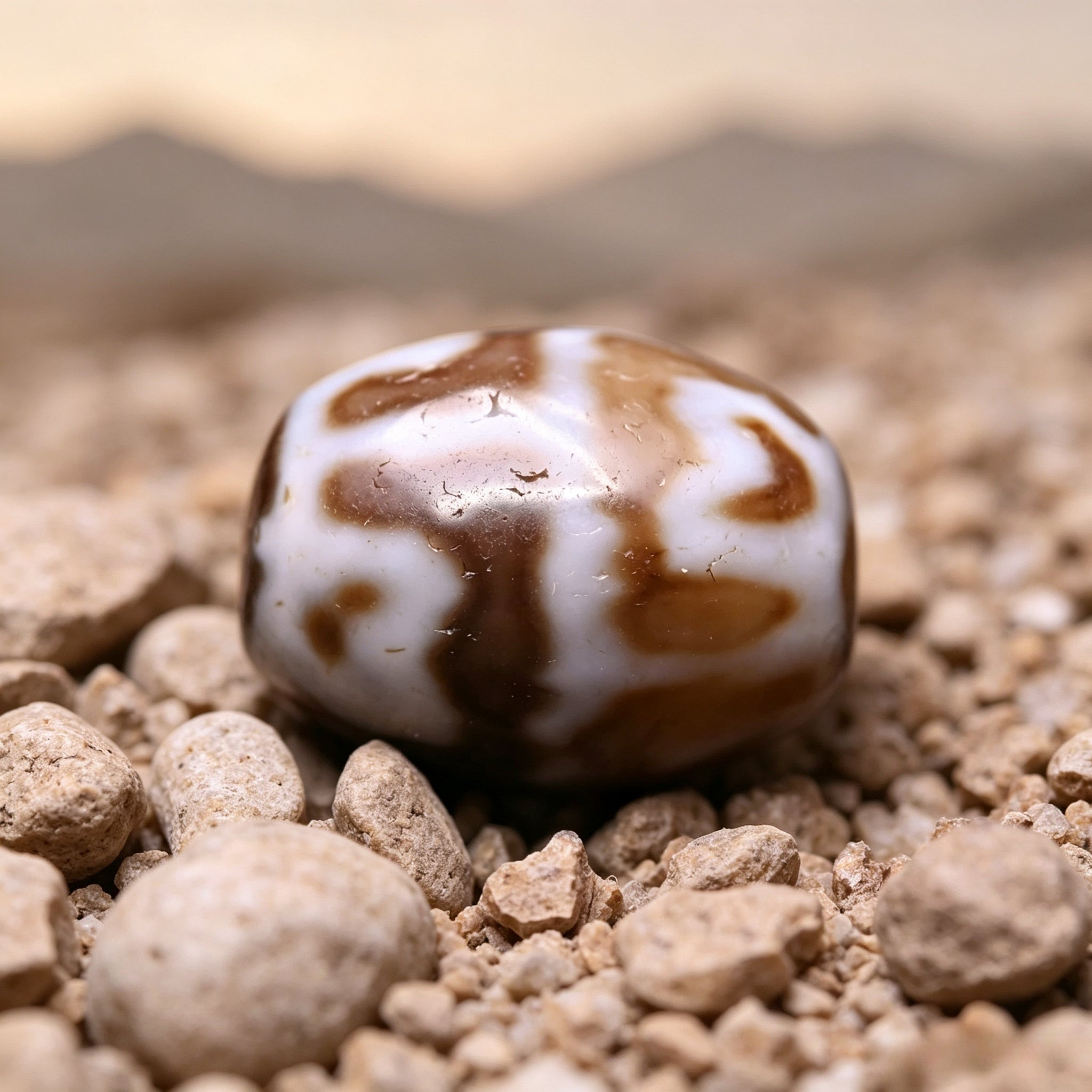 Earth-Gate Pattern Lotus Dalo Dzi Bead