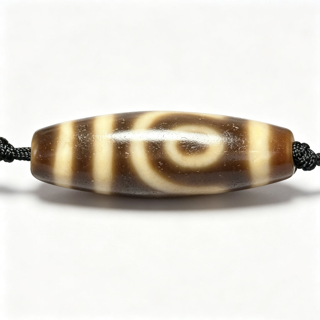 Two-Eyed Dzi Bead Artisanal Dzi Bead - Quality Hand-Finished Replica (Best Seller)