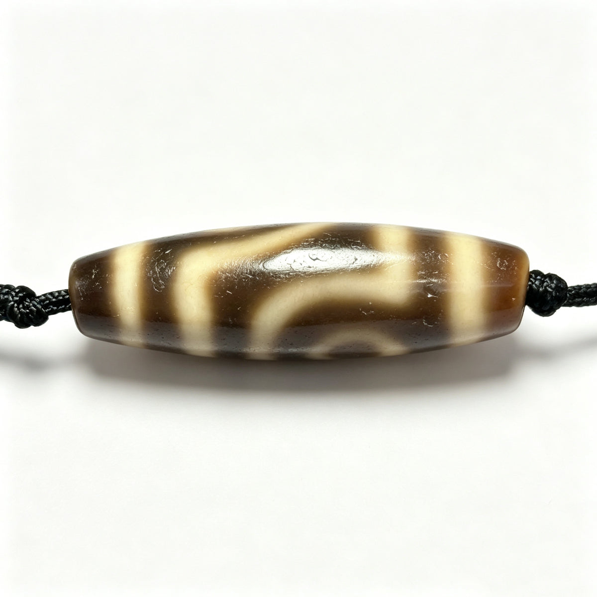 Two-Eyed Dzi Bead Artisanal Dzi Bead - Quality Hand-Finished Replica (Best Seller)