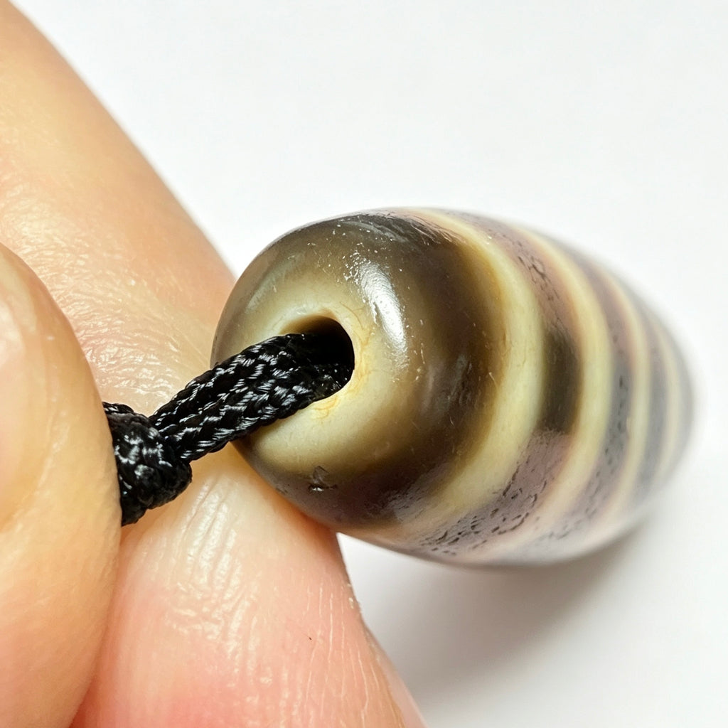 Two-Eyed Dzi Bead Artisanal Dzi Bead - Quality Hand-Finished Replica (Best Seller)
