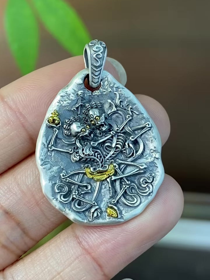 Skull Guardians (Charnel Ground Lords) Pendant in S925 Silver