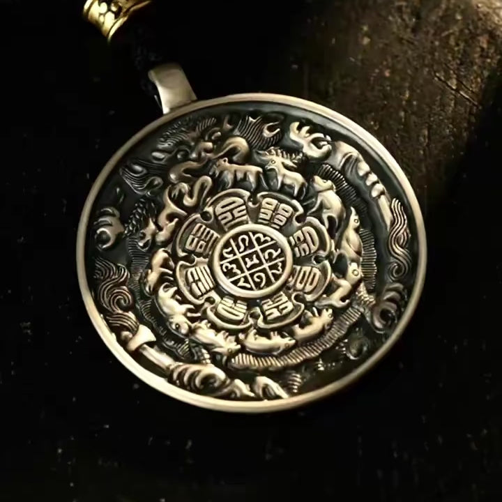 S925 Silver Exquisite Nine Palaces and Eight Trigrams Plate